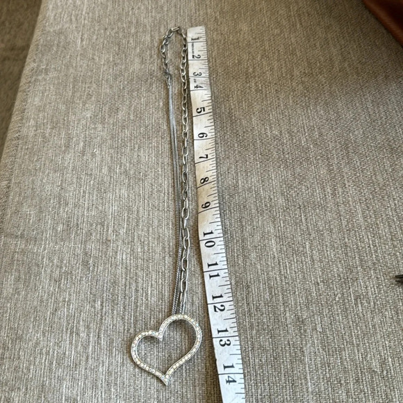 Silver rhinestone mixed chain statement necklace - Picture 7 of 9